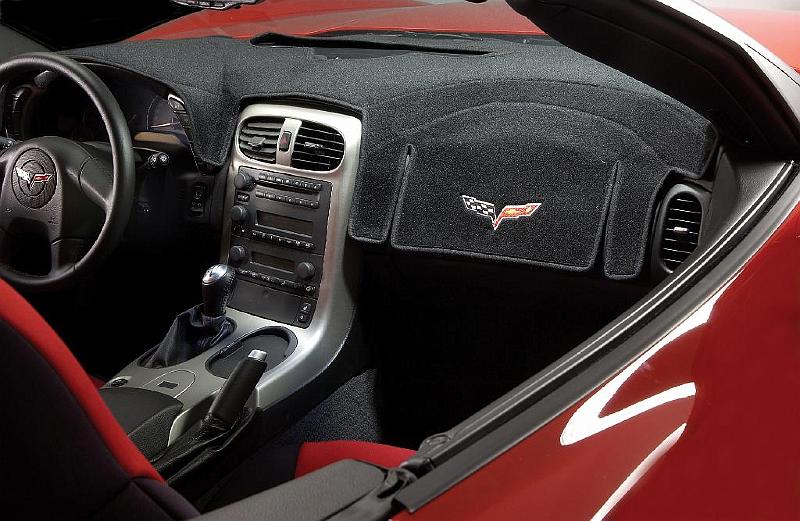 C6 Corvette Dash Cover with Embroidered C6 Logo